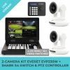 EVP230W 2-Camera PTZ Live Streaming Kit | AVmatrix Shark S4 Plus 4-CH SDI/HDMI Video Switcher | EVKB-Mini PTZ Controller