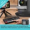 EVC320 4-Camera PTZ Live Streaming Kit | Blackmagic Design ATEM Mini Pro HDMI Video Switcher | EVKB-Mini PTZ Controller
