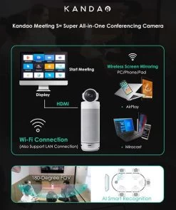 Kandao Meeting S Ultra-Wide 180° Standalone Video Conference Camera -Beveiligingscamera Winkel Meeting S all in one conferencing camera 1