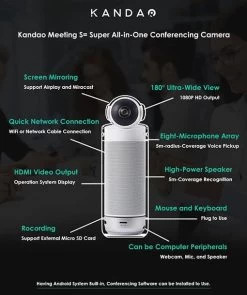 Kandao Meeting S Ultra-Wide 180° Standalone Video Conference Camera -Beveiligingscamera Winkel Meeting S all in one conferencing camera 2