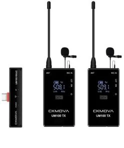 CKMOVA UM100 Kit4 UHF Wireless Microphone With 2x Transmitter + 1x Type-C Receiver