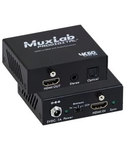 MuxLab 500436 4K60 HDMI To HDMI Extender With Audio Extraction
