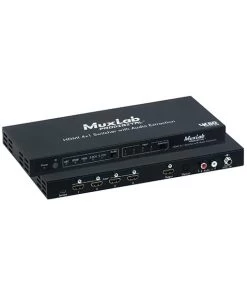 MuxLab 500437 4×1 4K60 HDMI Switcher With Audio Extraction