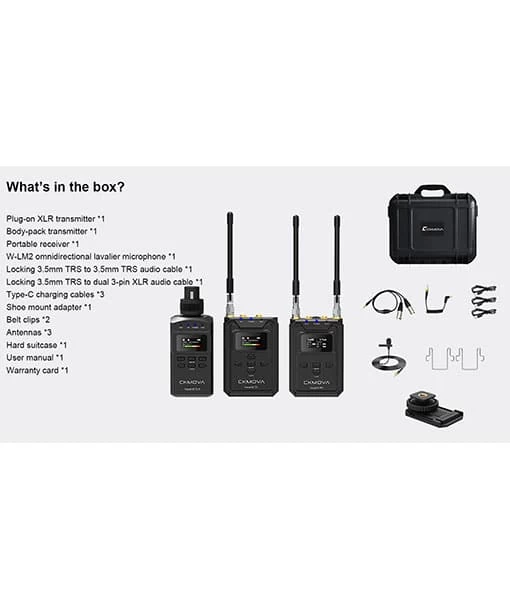 CKMOVA Vocal M V4 Professional UHF Dual-Channel Wireless Microphone XLR Transmitter, 3.5mm Bodypack Transmitter & Receiver Set 9 CKMOVA Vocal M V4 Professional UHF Dual-Channel Wireless Microphone XLR Transmitter, 3.5mm Bodypack Transmitter & Receiver Set - Afbeelding 9