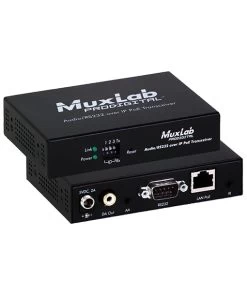 MuxLab 500755 ProDigital Audio/RS232 Over IP PoE Transceiver